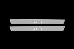 Illuminated LED Door Sill Tread Plates BMW X3 E83 2003-2010 With X3 Logo BMW Led Door Sills opdesign