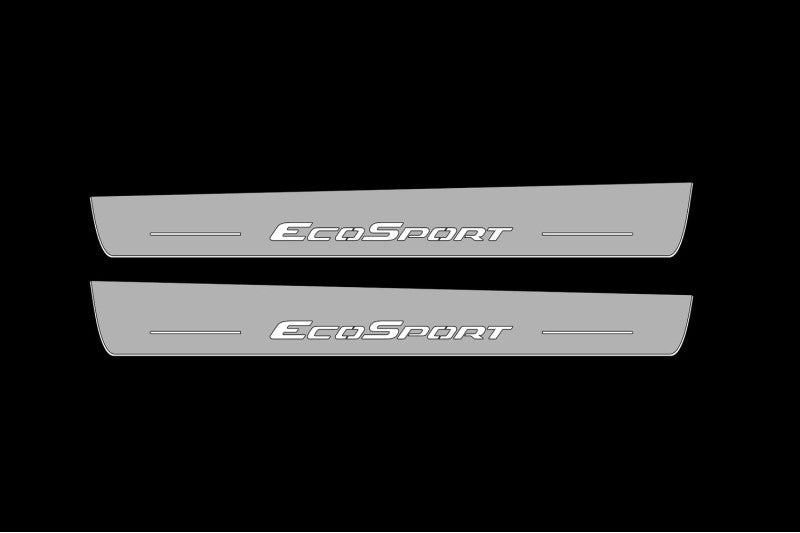 Illuminated LED Door Sill Tread Plates Ford EcoSport II 2012-2023 With EcoSport Logo Ford Led Door Sills opdesign