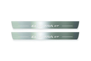 Hyundai Elantra GT 2013-2017 LED Door Sills Illuminated Scuff Elantra GT Logo Stainless Steel Entry Guards Door Sills Decoin