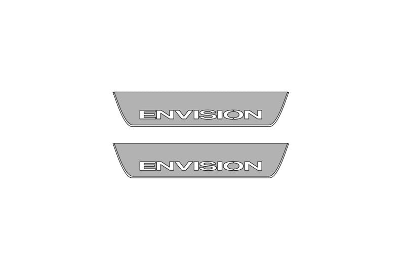 Illuminated LED Door Sill Tread Plates Buick Envision I 2014-2021 With Envision Logo Buick Led Door Sills opdesign