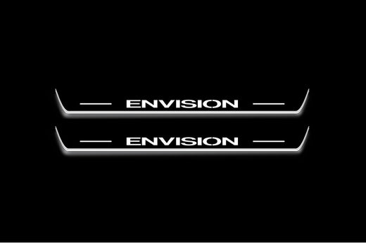 Buick Envision I C1UL 2014–2021 — Stainless Steel LED Door Sills — Envision Logo