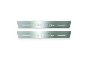 Mercedes EQS SUV X296 Stainless LED Door Sills – Mercedes-Benz Logo