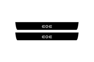 Mercedes EQE SUV 2022+ Illuminated Matte Sill Plates with logo EQE Mercedes Led Door Sills PRO opdesign