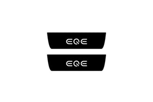 Mercedes EQE SUV 2022+ Illuminated Matte Sill Plates with logo EQE Mercedes Led Door Sills PRO opdesign