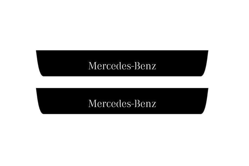 Mercedes EQE SUV 2022+ Illuminated Matte Sill Plates with logo Mercedes-Benz Mercedes Led Door Sills PRO opdesign