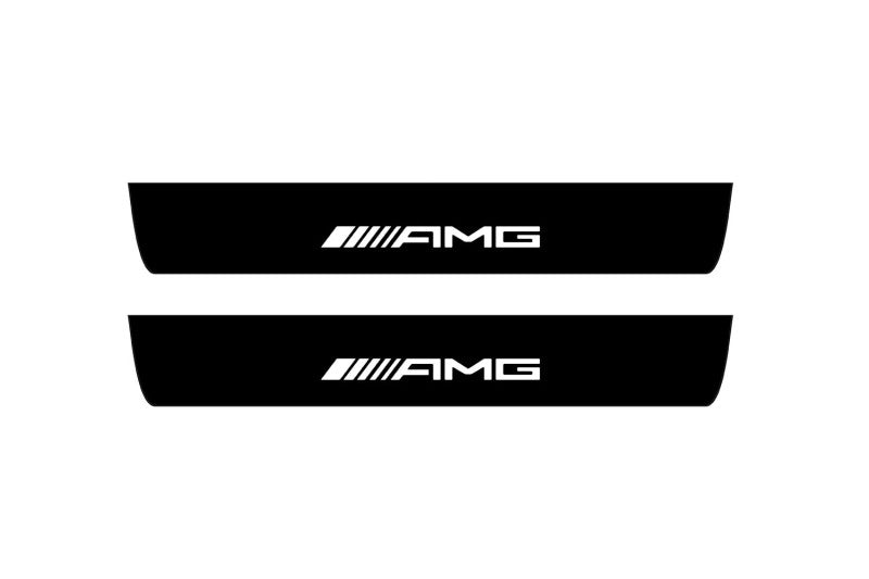 Mercedes EQE SUV 2022+ Illuminated Matte Sill Plates with logo AMG Mercedes Led Door Sills PRO opdesign