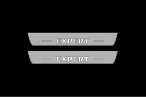 Illuminated LED Door Sill Tread Plates Peugeot Expert III 2016+ With Expert Logo Peugeot Led Door Sills opdesign