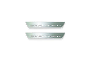 Ford Explorer VI 2020+ LED Door Sills Illuminated Scuff Explorer Logo Stainless Steel Entry Guards Door Sills Decoin