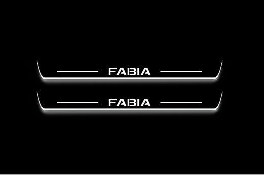 Škoda Fabia PJ 2021–Present — Stainless Steel LED Door Sills — Fabia Logo