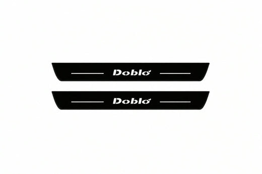 Fiat Doblo Van 223 2000–2010 — Matte PRO LED Door Sills — Doblo Logo
