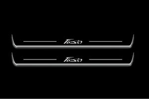 Ford Fiesta 2008-2017 LED Door Sills Illuminated Scuff Fiesta Logo Stainless Steel Entry Guards Door Sills Decoin