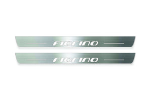Fiat Fiorino III 2008+ LED Door Sills Illuminated Scuff Fiorino Logo Stainless Steel Entry Guards Door Sills Decoin