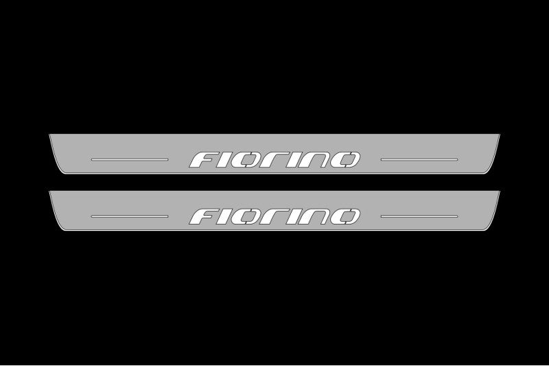 Fiat Fiorino III 2008+ LED Door Sills Illuminated Scuff Fiorino Logo Stainless Steel Entry Guards Door Sills opdesign