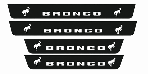 Ford Bronco U725 2021–Present — Matte PRO LED Door Sills — Bronco Two Horse Logo