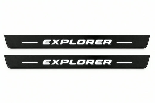 Ford Explorer U502 2011–2019 — Matte PRO LED Door Sills — Explorer Logo