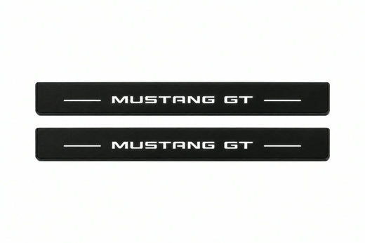 Ford Mustang VII S650 2023–Present — Matte PRO LED Door Sills — Mustang GT Logo