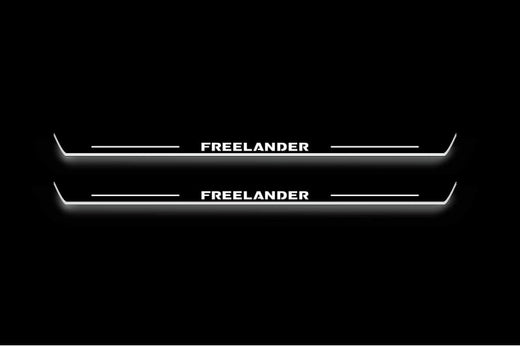 Land Rover Freelander 2 L359 2006–2014 — Stainless Steel LED Door Sills — Freelander Logo