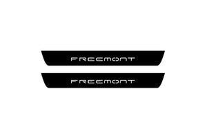 Fiat Freemont 2011-2016 Illuminated Matte Sill Plates with logo Freemont Fiat Led Door Sills PRO opdesign