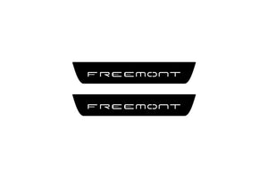 Fiat Freemont 2011-2016 Illuminated Matte Sill Plates with logo Freemont Fiat Led Door Sills PRO opdesign