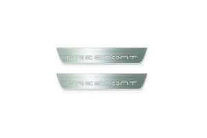 Fiat Freemont 2011+ LED Door Sills Illuminated Scuff Freemont Logo Stainless Steel Entry Guards Door Sills Decoin
