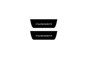 Ford Fusion II (USA) 2012-2020 Illuminated Matte Sill Plates with logo Fusion Ford Led Door Sills PRO opdesign