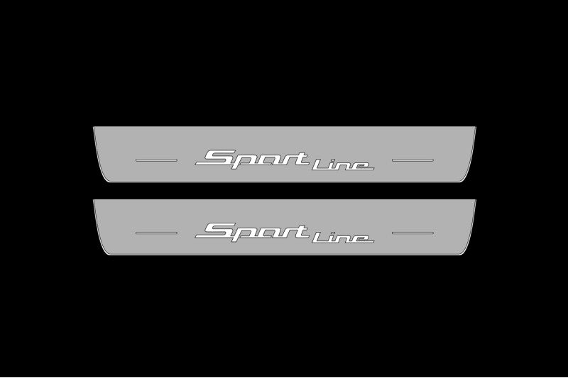 Illuminated LED Door Sill Tread Plates BMW 5 G60 2023+ With Sport Line Logo BMW Led Door Sills opdesign