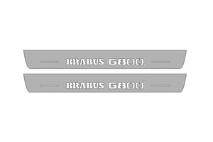 Illuminated LED Door Sill Tread Plates Mercedes G-Class W464 2018+ With Brabus G800 Logo Mercedes Led Door Sills opdesign