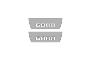 Illuminated LED Door Sill Tread Plates Mercedes G-Class W464 2018+ With Brabus G800 Logo Mercedes Led Door Sills opdesign