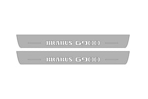 Illuminated LED Door Sill Tread Plates Mercedes G-Class W464 2018+ With Brabus G900 Logo Mercedes Led Door Sills opdesign