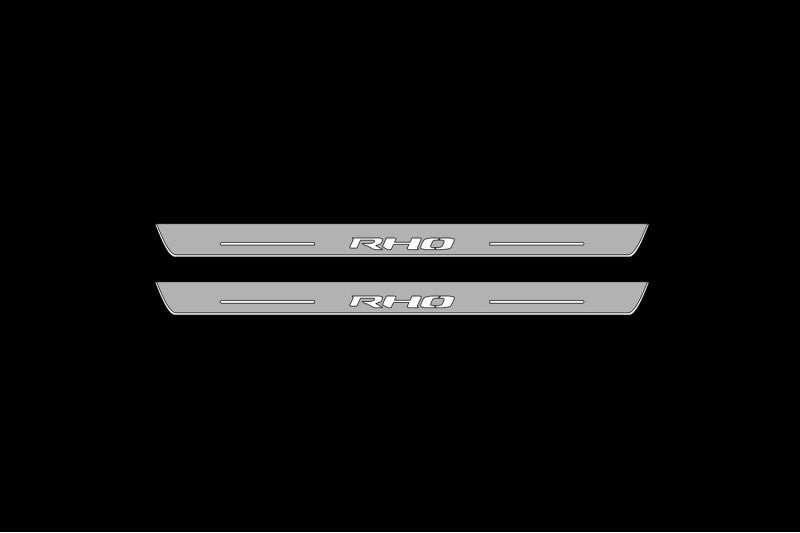 RAM 1500 V 2019+ LED Door Sill Guards with Illuminated RHO Logo Door Sills opdesign
