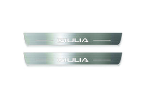 Alfa Romeo Giulia 2016+ LED Door Sills Illuminated Scuff Giulia Logo Stainless Steel Entry Guards
