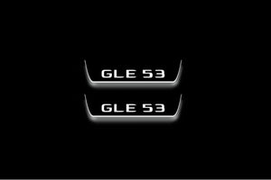 LED door sill plates for Mercedes GLE II W167 2019+ stainless steel with GLE 53 logo