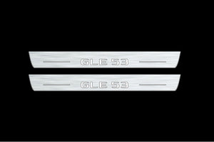 Mercedes GLE II W167 2019+ LED Door Sills Illuminated Scuff GLE 63 Logo Stainless Steel Entry Guards Door Sills Decoin