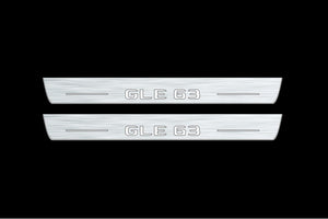 Mercedes GLE II W167 2019+ LED Door Sills Illuminated Scuff GLE 63 Logo Stainless Steel Entry Guards Door Sills Decoin