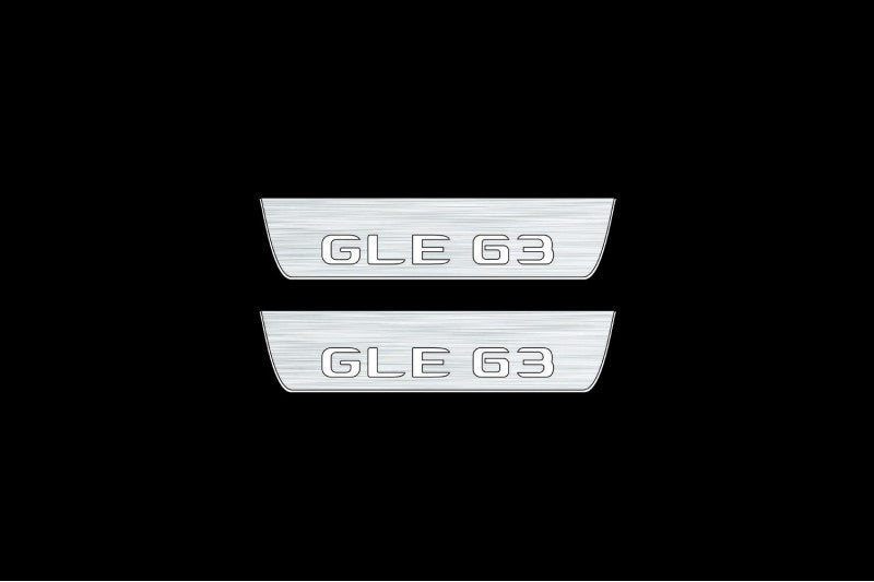Mercedes GLE II W167 2019+ LED Door Sills Illuminated Scuff GLE 63 Logo Stainless Steel Entry Guards Door Sills Decoin