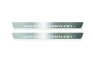 Dodge Grand Caravan 2007-2020 LED Door Sills Illuminated Scuff Grand Caravan Logo Stainless Steel Entry Guards Door Sills Decoin