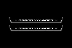 Chrysler Grand Voyager V 2008-2015 LED Door Sills Illuminated Scuff Grand Voyager Logo Stainless Steel Entry Guards Door Sill