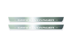 Chrysler Grand Voyager V 2008-2015 LED Door Sills Illuminated Scuff Grand Voyager Logo Stainless Steel Entry Guards Door Sill
