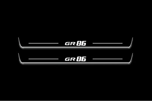 Toyota GR86 Coupe ZN8 2021–Present — Stainless Steel LED Door Sills — GR86 Logo