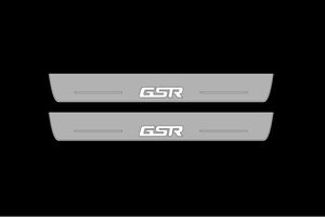 Illuminated LED Door Sill Tread Plates Mitsubishi Lancer Evolution X 2007-2016 With GSR Logo Mitsubishi Led Door Sills decoinfabric