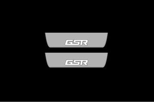 Illuminated LED Door Sill Tread Plates Mitsubishi Lancer Evolution X 2007-2016 With GSR Logo Mitsubishi Led Door Sills decoinfabric