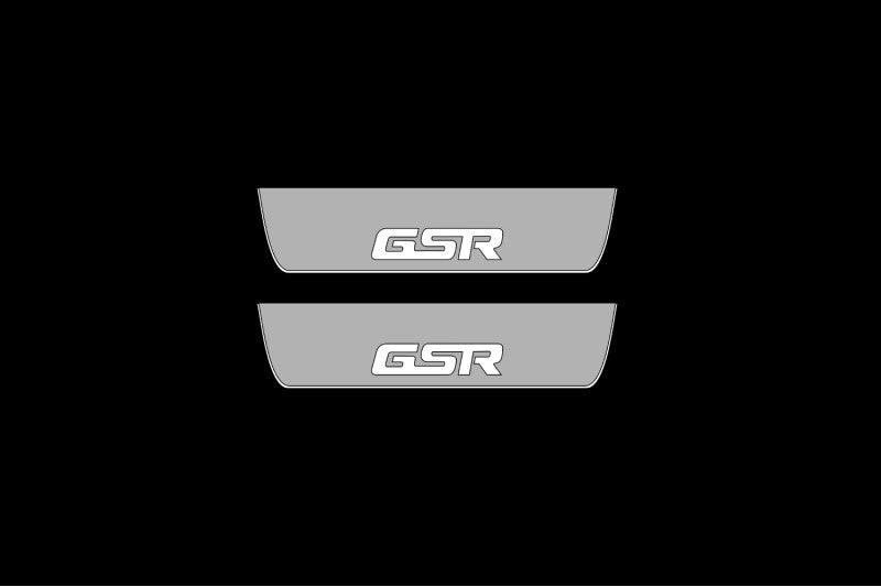 Illuminated LED Door Sill Tread Plates Mitsubishi Lancer Evolution X 2007-2016 With GSR Logo Mitsubishi Led Door Sills decoinfabric
