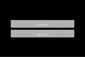 Illuminated LED Door Sill Tread Plates Ford Mustang VII 2023+ With GTD Logo Ford Led Door Sills opdesign