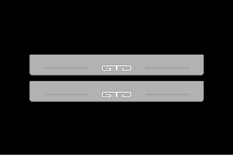 Illuminated LED Door Sill Tread Plates Ford Mustang VII 2023+ With GTD Logo Ford Led Door Sills opdesign