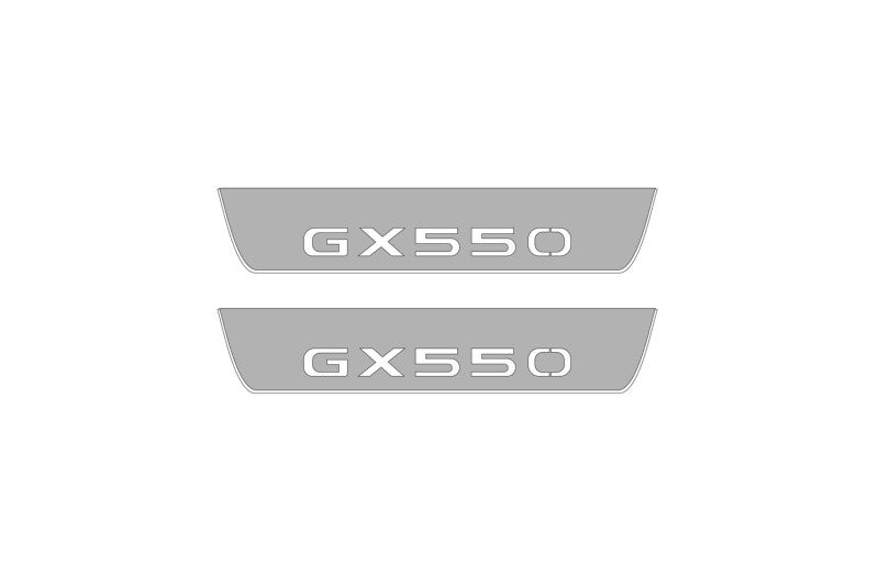 Illuminated LED Door Sill Tread Plates Lexus GX III 2024+ With GX550 Logo Lexus Led Door Sills opdesign