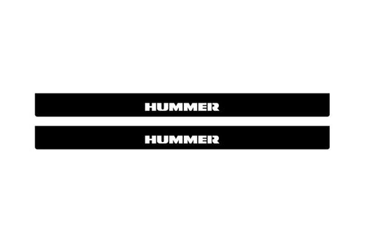 Hummer H2 GMT820 2002–2009 — Matte PRO LED Door Sills — Hummer Logo
