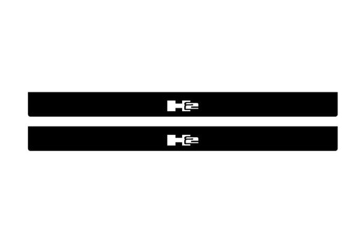 Hummer H2 GMT820 2002–2009 — Matte PRO LED Door Sills — H2 Logo