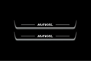 Haval Dargo 2020+ LED Door Sills Illuminated Scuff Haval Logo Stainless Steel Entry Guards