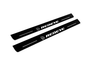 Illuminated LED Door Sill Tread Plates Dodge Charger 2011-2023 With SRT REDEYE Logo Dodge Led Door Sills opdesign