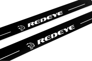 Illuminated LED Door Sill Tread Plates Dodge Charger 2011-2023 With SRT REDEYE Logo Dodge Led Door Sills opdesign